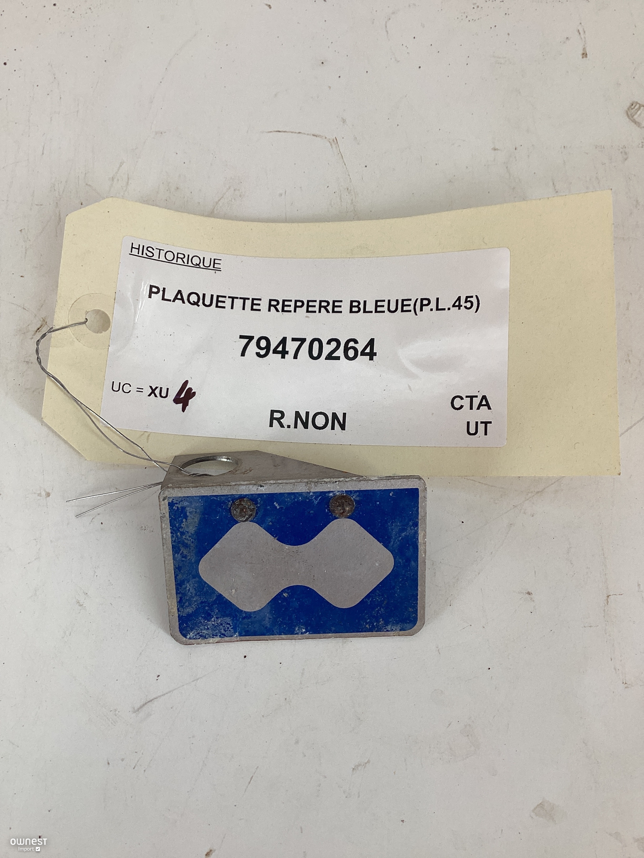 PLAQUETTE REPERE BLEUE(PL45)