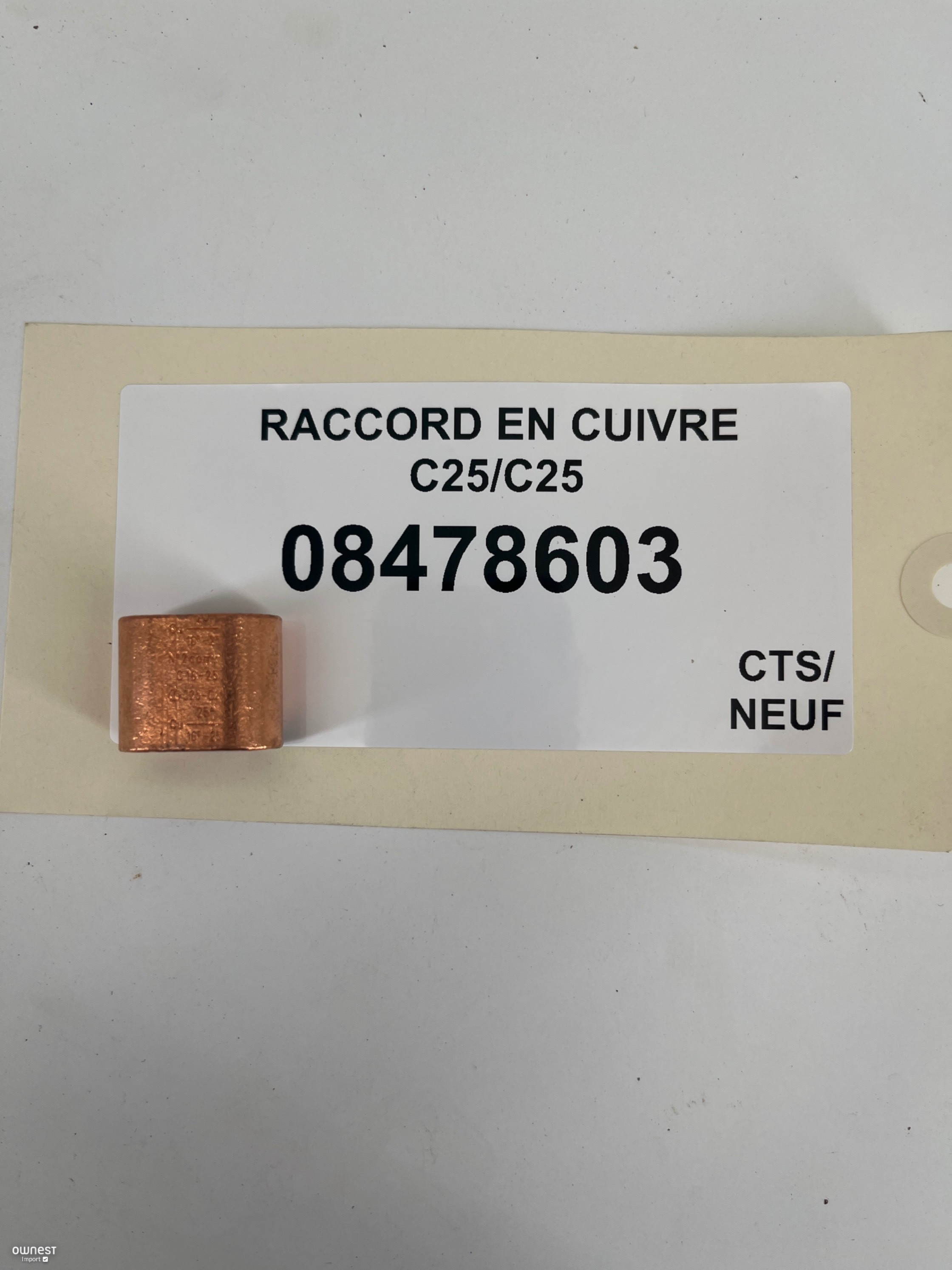 RACCORD EN CUIVRE C25/C25