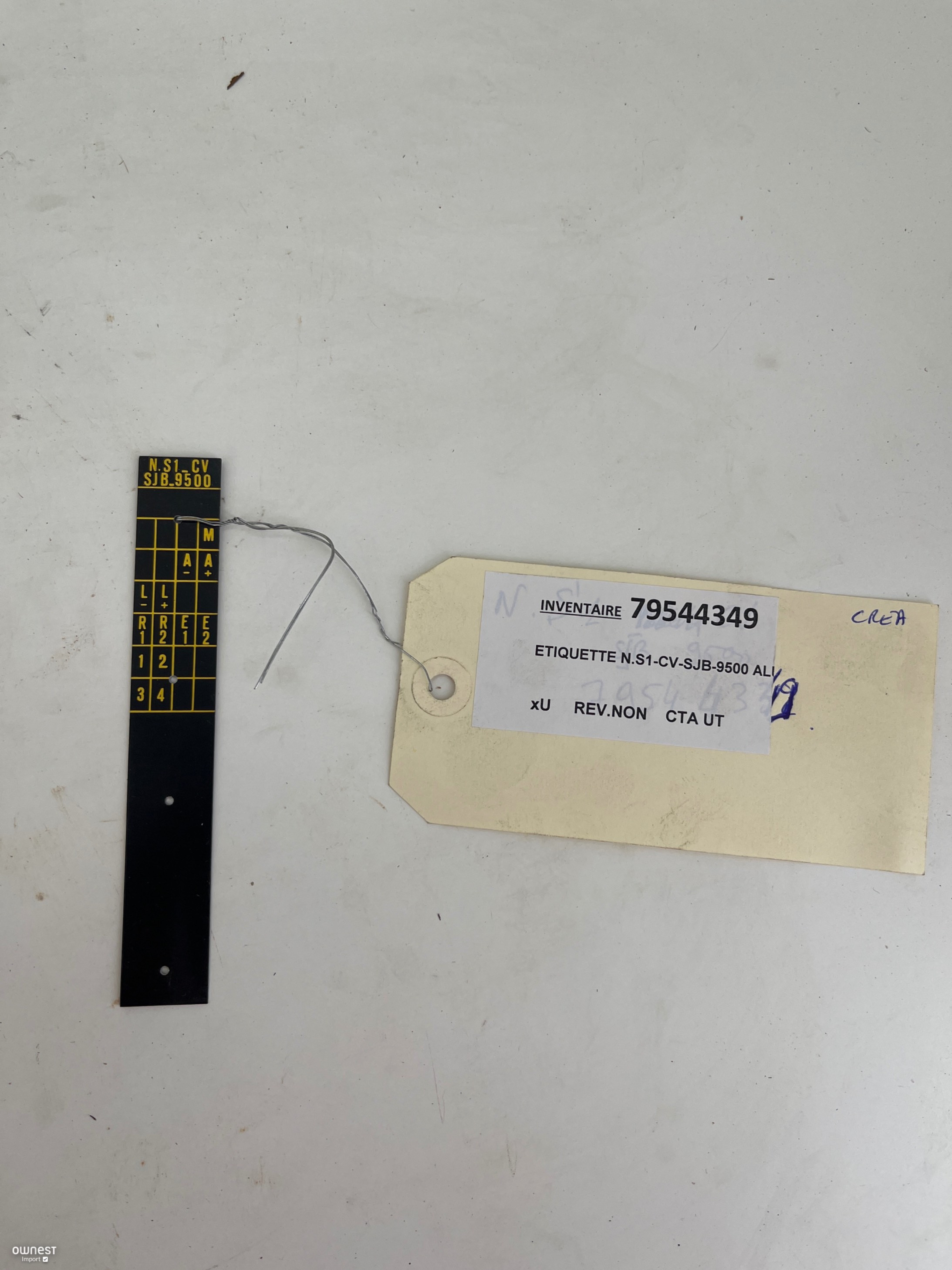 ETIQUETTE NS1-CV-SJB-9500 ALU