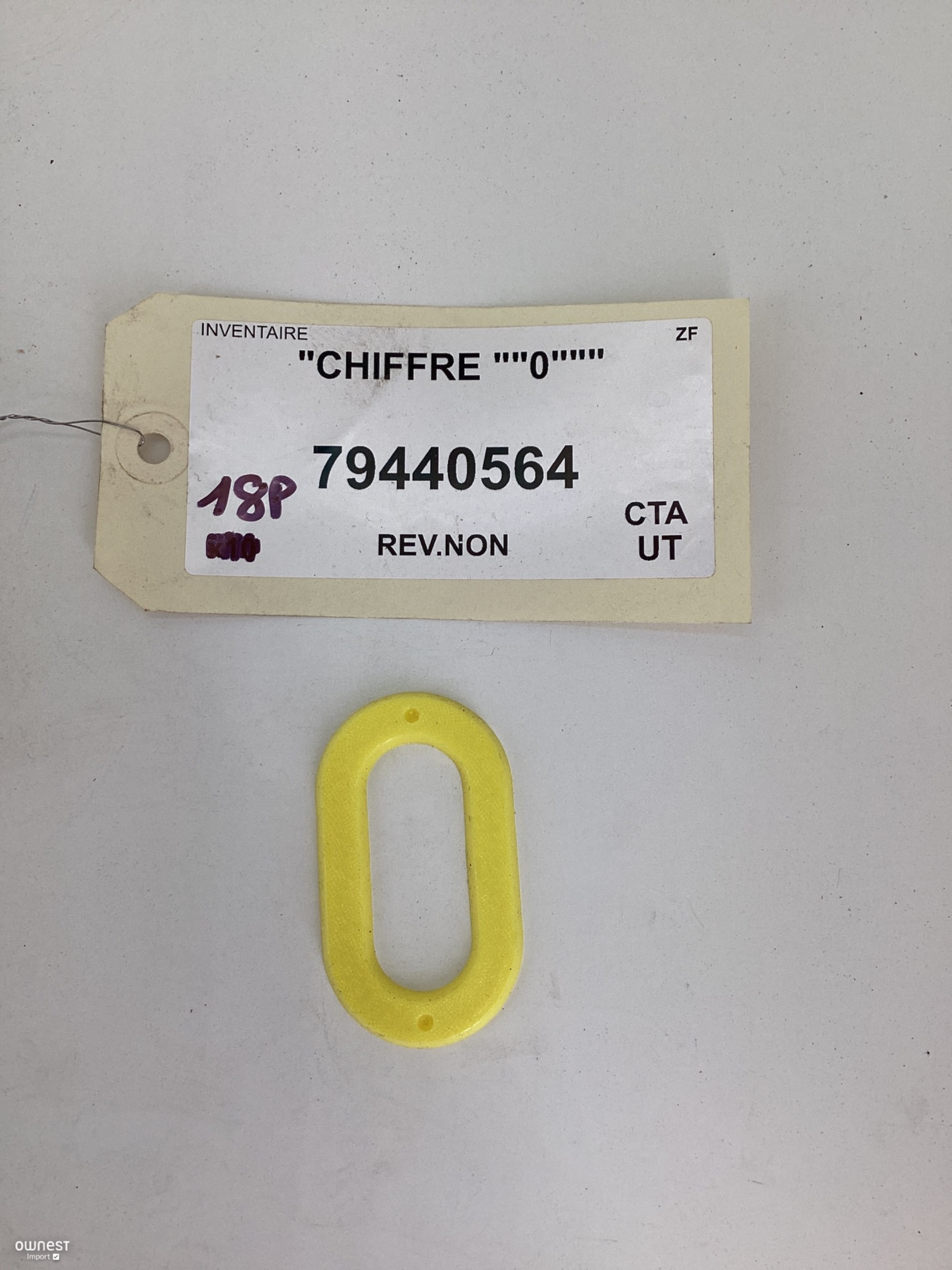 CHIFFRE -0- DE 66-40-3,5 MM